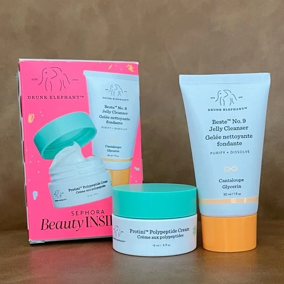 NEW Sephora Drunk Elephant Polypeptide Cream+Jelly Cleanser set (travel size). - Picture 8 of 9